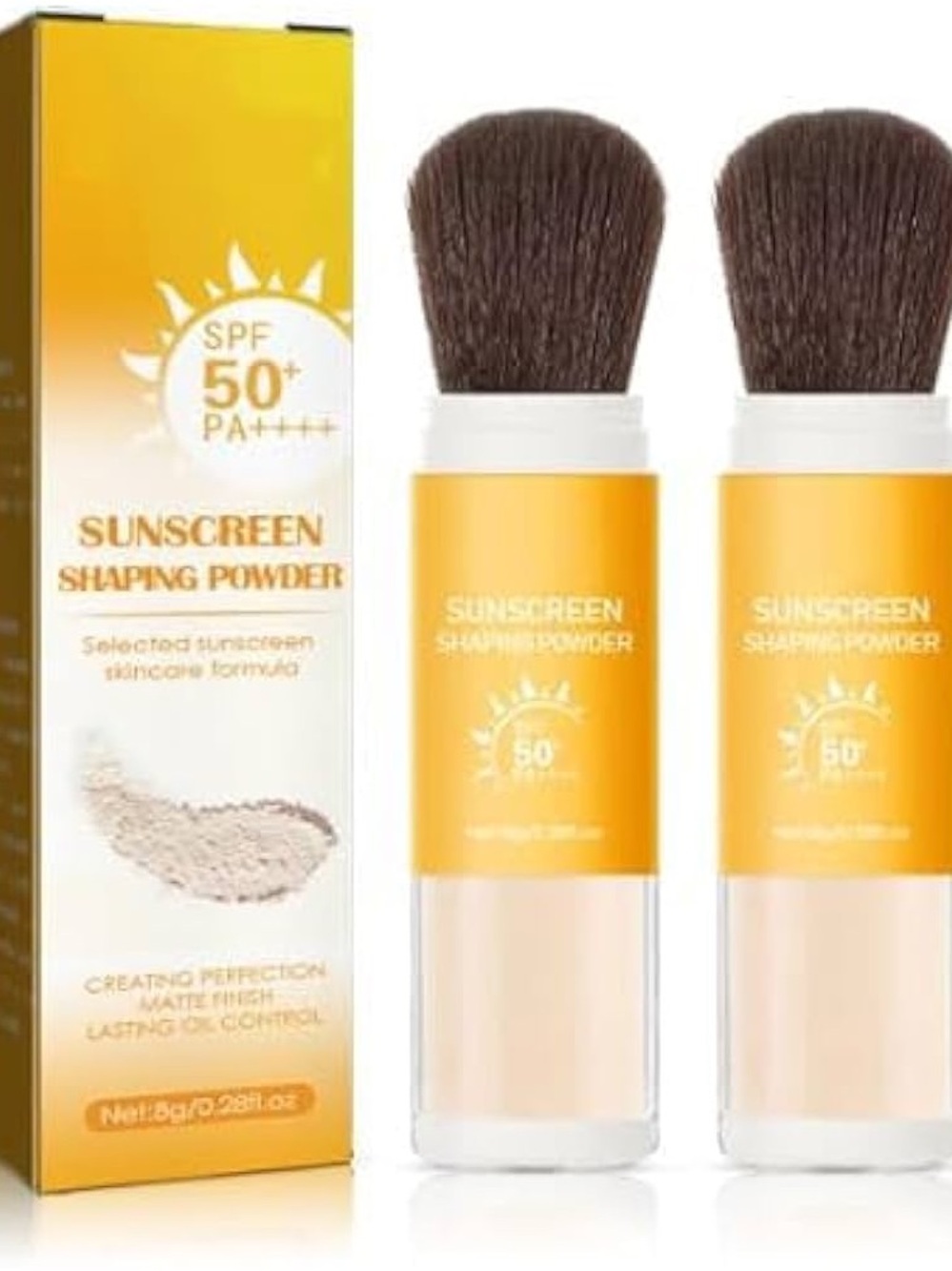 Sunscreen Shaping Powder Brush SPF 50+ — Yellow
